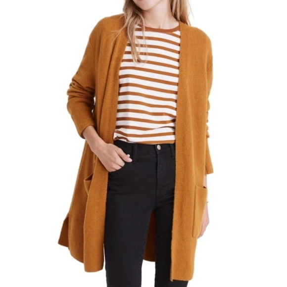 Madewell Kent Cardigan Sweater Golden Harvest alpaca Wool Blend cozy yarn Small - Picture 1 of 8